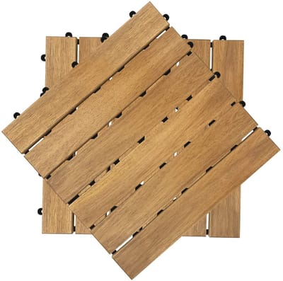 Houten Terrastegels - Vloer Tuintegels - Buiten Leven - Kliksysteem Snel - 30x30cm Stuk - Bruin