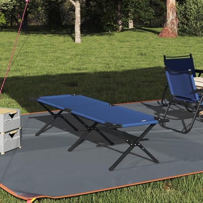 Opklapbed voor zon - Draagbaar ligbed - Ontspannen buiten - Inclusief draagtas - 69 x 193 cm - Blauw