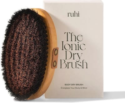 Ionic Body Dry Brush voor Energie en Verfrissing - Natuurlijke Borstel met Koper en Beukenhout