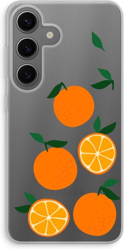 Case Company® - Hoesje geschikt voor Samsung Galaxy S24 hoesje - Will you be my clementine - Soft Cover Telefoonhoesje - Bescherming aan alle Kanten en Schermrand