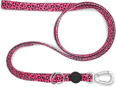 Morso - Hondenriem Verstelbaar - Gerecycled - Bubble Leo - Roze - 75-230X1.5 cm