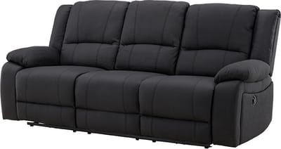 Singapore bank 3-zits fauteuil zwart.