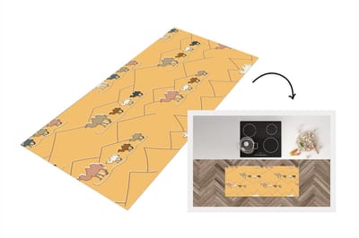 Keukenloper - Loper keuken - Kameel - Woestijn - Patronen - Kinderen - 120x50 cm - Keukenloper vinyl