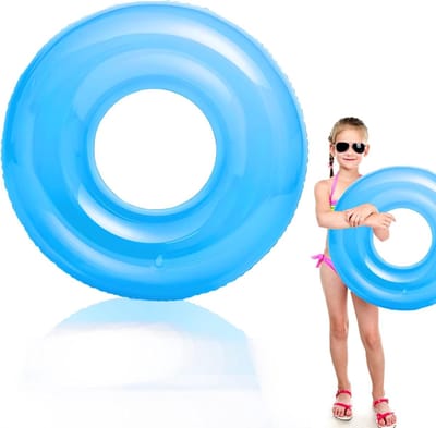 SnelShoppen - Opblaasbare Zwemringen 70/90cm - Kleurige Rubber Ringen voor Zwembad, Strand en Feest - Fluorescerend Blauw, Roze, Oranje - Perfect voor