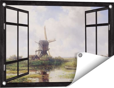 Gards Tuinposter Doorkijk In ’t Gein bij Abcoude - Willem Roelofs - 60x40 cm - Tuindoek - Tuindecoratie - Wanddecoratie buiten - Tuinschilderij