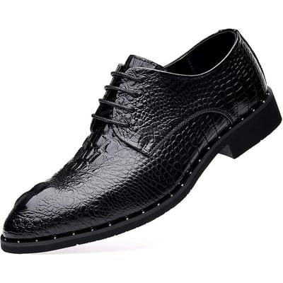 Herenschoenen Zakelijk Formeel Leer Vetersluiting Alle Seizoenen Comfortabel Bruiloftsschoenen Klassiek Zakelijk Casual Duurzaam Schoeisel 38 black