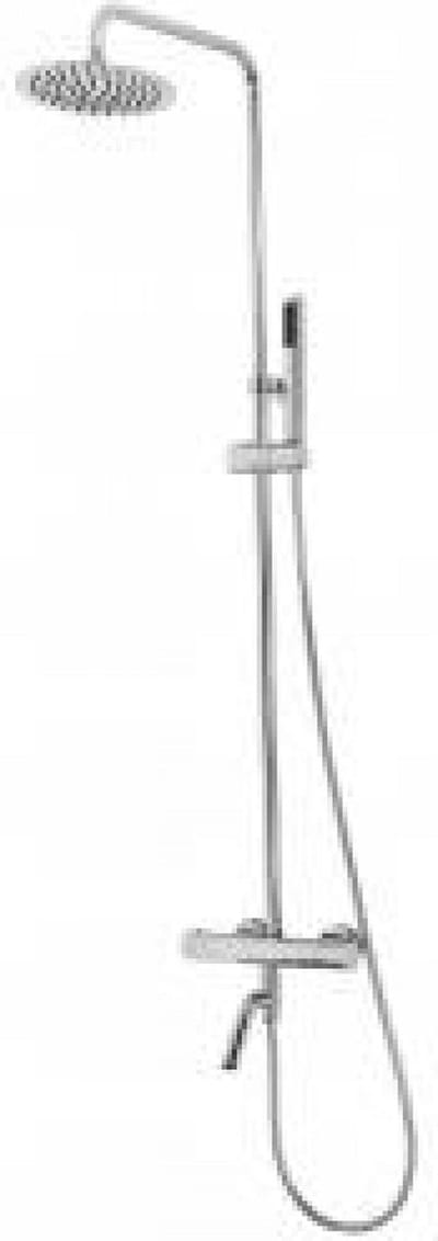 Xellanz Caralda Eco thermostatische badmengkraan met regendoucheset opbouw chroom