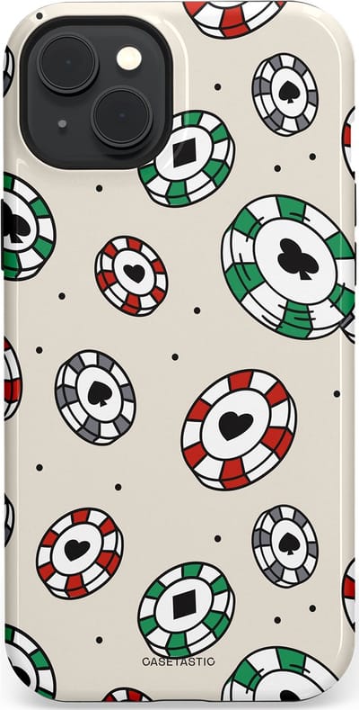 Casetastic Hoesje Geschikt voor Apple iPhone 15 Plus Magsafe - Stijlvolle Beschermende Duo-layer Case - Casino Chips Patroon