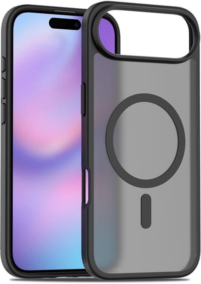 Ntech Hoesje Geschikt voor iPhone Air Hoesje – Transparant Bumper Hoes Mat Zwart - Geschikt voor MagSafe – Slank & Schokbestendig