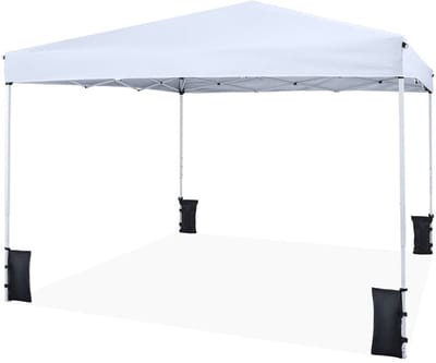 Partytent - 290 x 290 cm - Zijwanden - Easy Up - Paviljoen - Opvouwbaar - Waterdicht - Weerbestendig - Wit