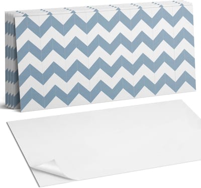 Coloray Plaktegels - Zigzagpatroon Wandtegel Zelfklevend - 60 cm x 30 cm - Blauw Plaktegels - 6 stuks - Rechthoek PVC Tegels - Plaktegels Keuken - Zelfklevende Vloertegels Badkamer - Vinyltegels Vloer Zelfklevend - Zelfklevende Wandtegels