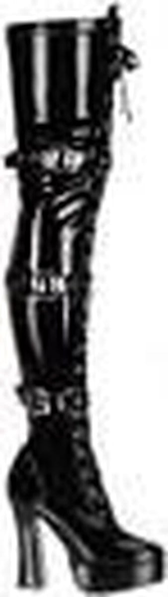 Pleaser - ELECTRA-3028 Plateau overknee Laarzen - US 10 - 40 Shoes - Zwart