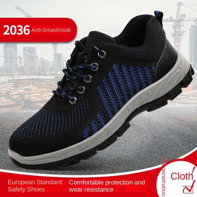 Werkschoenen Heren Anti-verpletteren en Anti-perforatie Stalen Neus Slijtvast en Anti-fabricage Solide Zool Beschermende Werkschoenen 36 gray