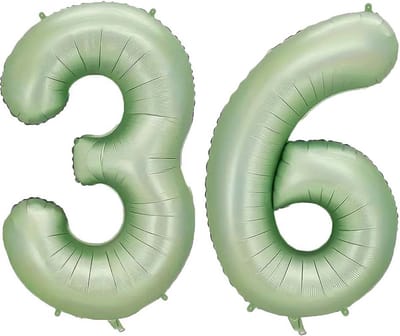 Cijfer Ballonnen Ballon Cijfer 36 Verjaardag Versiering Feest Helium Ballonnen Cijferballon Folieballon Groen Xl Formaat