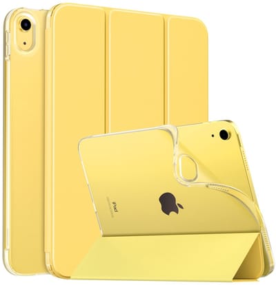 Dailygoody - Hoesje voor iPad 10e generatie - Zachte TPU-hoes - Slank en lichtgewicht - Lichtgeel - Automatisch waken/slapen - Geschikt voor iPad 10,9...