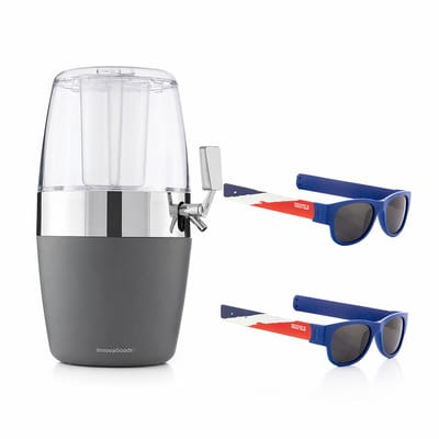Pack bierkoeldispenser InnovaGoods en 2 opvouwbare zonnebrillen Sunfold France