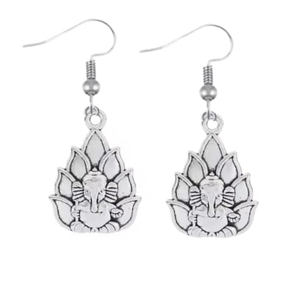 Zilveren oorbellen -Ganesha -zilverkleur- Charme Bijoux