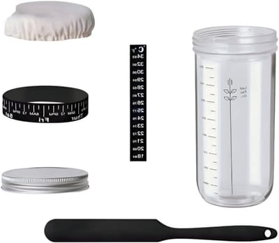 Zuurdesem Starterkit - Bakgerei Pot - Zelf Brood Bakken - Luchtdichte Opslag - 1000ml - Diverse Kleuren