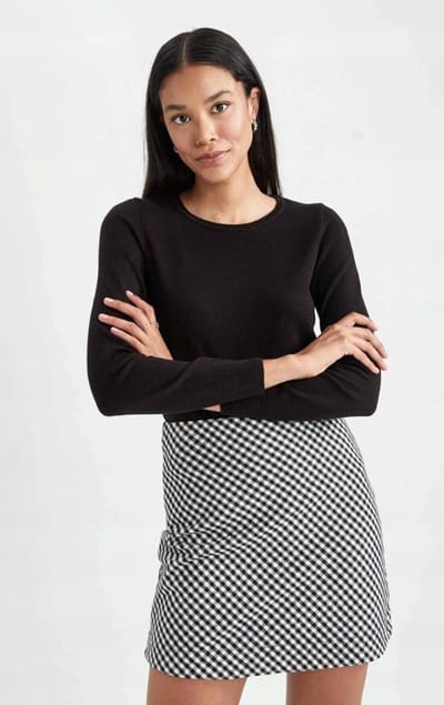 DeFacto - Sweater - Zwart - Lange Mouwen - XXL