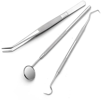 Instrumentenset voor honden voor tandsteen en mondhygiene 3 st., A