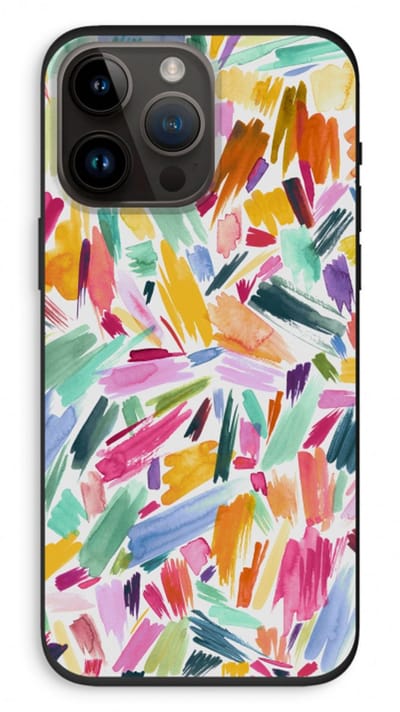 Case Company® - Hoesje geschikt voor iPhone 14 Pro Max hoesje - Watercolor Brushstrokes - Biologisch Afbreekbaar Telefoonhoesje - Bescherming alle Kanten en Schermrand