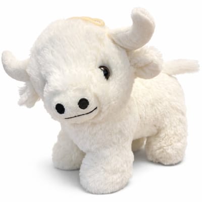 Schotse Hooglander Pluche Knuffel Koe (Wit) 22 cm - Knuffeldier Knuffelvriend Dieren knuffel - Koe Cow Scottish Highlander - Speelgoed voor kinderen jongens meisjes