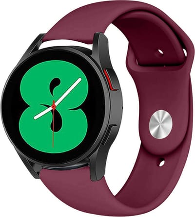 Strap-it Sport horlogebandje - geschikt voor Samsung Galaxy Watch 7 (40 & 44mm) / Galaxy Watch 6 (Classic) / Galaxy Watch 5 / Watch 5 Pro / Watch 4 (Classic) / Watch FE - sport siliconen bandje voor Galaxy Watch 4-5-6 alle varianten - bordeaux