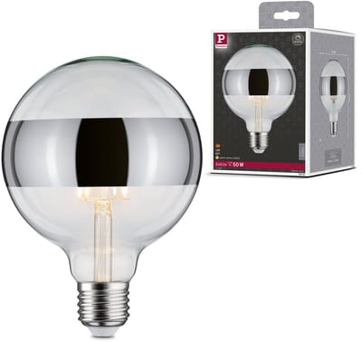 Modern Classic Edition Standaard 230 V LED Globe Ringspiegel E27 640lm 6,5W 2700K dimbaar Ringspiegel zilver