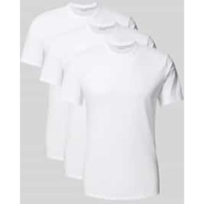 Calvin Klein heren T-shirt met ronde hals, korte mouwen, set van 3 - wit - maat S (100 3)