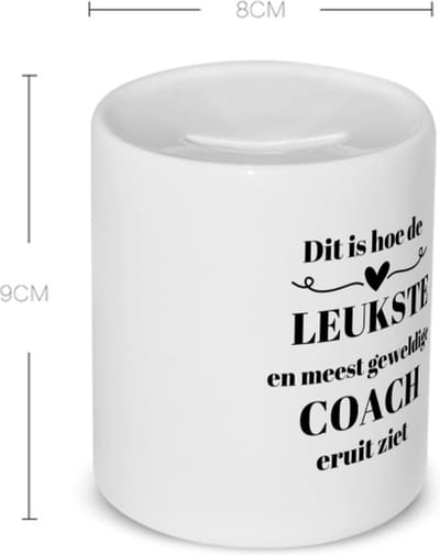 Akyol - dit is hoe de leukste en meest geweldige coach eruit ziet Spaarpot - Coach - meest leukste coach - sport - verjaardag - cadeautje voor coach - coach artikelen - kado - geschenk - 350 ML inhoud