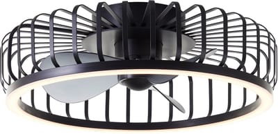 Brilliant Capo - Plafondventilator - Met verlichting - Ø 48 cm - LED 36W - CCT - 2700K-6500K - Dimbaar - Zwart - Zeer stil