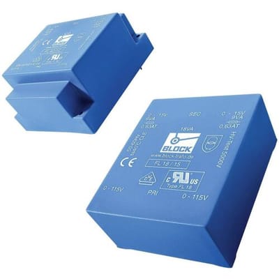BLOCK FL 24/9 Platte transformator 2 x 115 V/AC 2 x 9 V/AC 24 VA