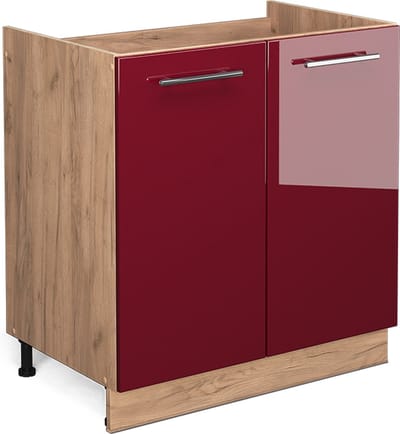 Vicco Fame-Line Wastafelkast – 80 cm zonder werkblad Bordeauxrode hoogglans