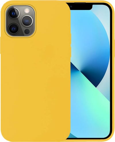 Hoesje - Geschikt voor Apple iPhone 14 Pro - Sterk & Shockproof - Siliconen Case - Hoes Cover - Telefoonhoes - Geel