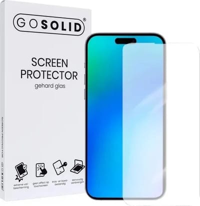 GO SOLID! ® Screenprotector geschikt voor Apple iPhone 15 - gehard glas