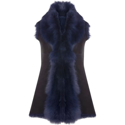 Lange damesbodywarmer van Toscana-schapenvacht-Sorocaba