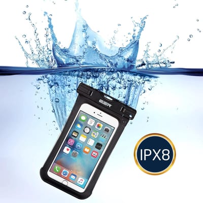 A merk kwalitatief ESR - Waterdichte Telefoon Hoes – GSM Pouch - Case - Tasje - Zak - Dry Bag - Water Bestendig – Universeel – Zwart / Transparant & IPX8 waterdicht gecertificeerd