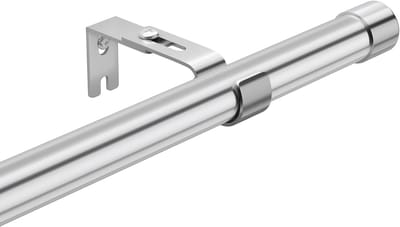 Uitschuifbare Gordijnroede Zilver 76 cm - Sterke Metalen Roede voor Oog-, Voile- en Verduisteringsgordijnen