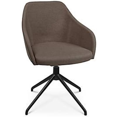 Conferentiestoel Topstar Sitness Life 2.1, draaibaar/zitting in hoogte verstelbaar, armleuningen, B 350-480 x D 460 x H 460-490 mm, 4-poots onderstel, aluminium zwart mat & stof, bruin