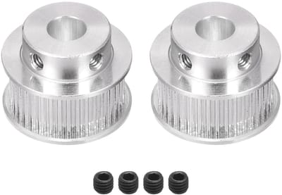 Dailygoods- Distributieriemschijf aluminium - 40 Tanden - 8 mm Boring - 2 Stuks - Synchrone Wielen - Voor 3D-Printers/CNC Machines - Aandrijfschijf
