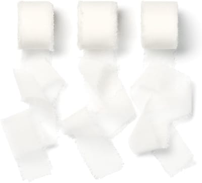 Chiffon Lint Wit, 2,5 cm x 18,9 m, Geschenklint voor Bruiloft