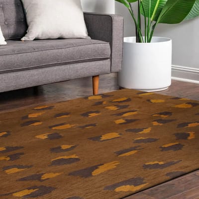 Binnen & Buiten Vloerkleed - 80 x 150 cm - Lola&Moi Leo Brownie - Laagpolig Tapijt - Gerecycled PET - Made in Belgium - Circulair
