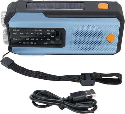 Noodhandslinger Radio - Weer Radio - Buiten Noodgevallen - Meerdere Stroombronnen - 2000 mAh Batterij - Zwart