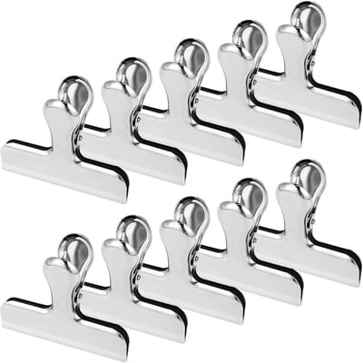QTTVBTNA - RVS Voedselverzegelingsclips - Metalen Sluitclips - Herbruikbare - Luchtdichte Bewaring - Snack vochtbescherming - 10 Stuks
