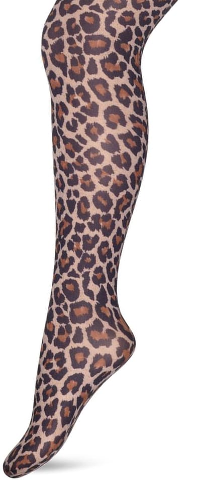 Bonnie Doon Kinder Panty met Panterprint 50 Denier maat 104/110 - Meisjes Panty - Bruine Panter Print - Panty Kinderen 50 den - Tiener Panty - Feestelijk - Stoer - Kids Printed Leopard Tights - Toffee - BN953962.378