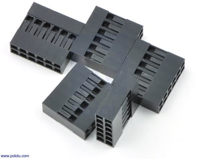 Dupont (2.54mm) Crimp Connector Housing: 2x6-Pin 5-Pack Pololu-1914