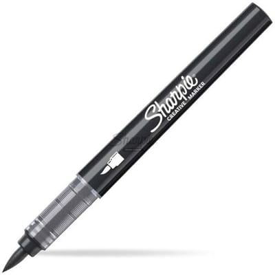 Sharpie Creative Marker Acrylic Paint Pens | Brush Tip Water-Based Paint Markers | Black | 6 Count