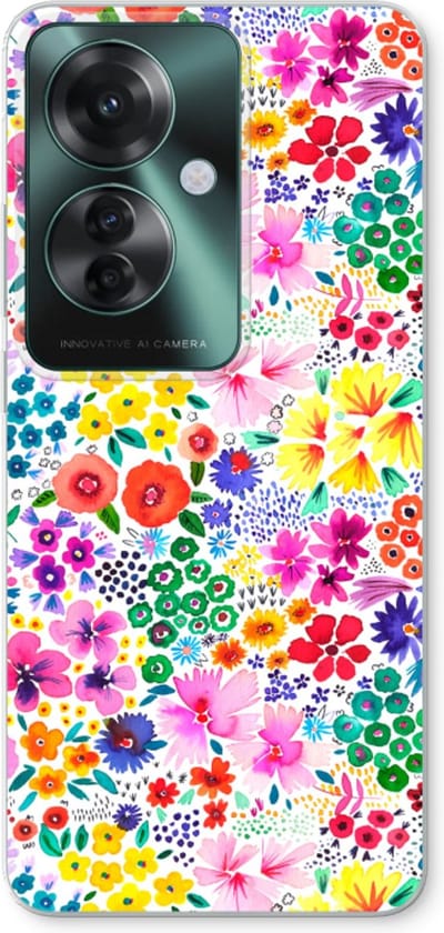 Case Company® - Hoesje geschikt voor Oppo Reno 11 F hoesje - Little Flowers - Soft Cover Telefoonhoesje - Bescherming aan alle Kanten en Schermrand