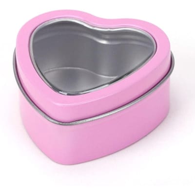 Hartvormige Metalen Doos Aluminium Blikje voor Crème Balsem Nagel Kaars Cosmetische Container Navulbaar Thee Blikjes Snoep Verpakking Doos roze