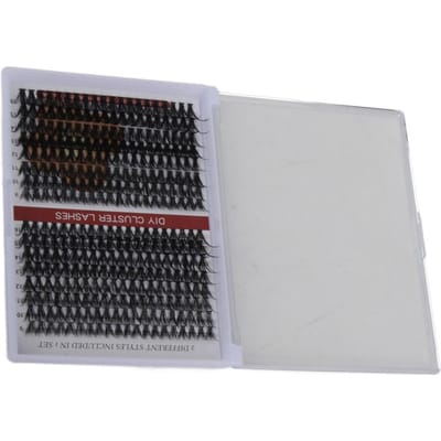 Doe-het-zelf Wimperextensie Kit 240 stuks Individuele Wimper 9-16 mm Clusters Wimperextensie Kit met 2ml black